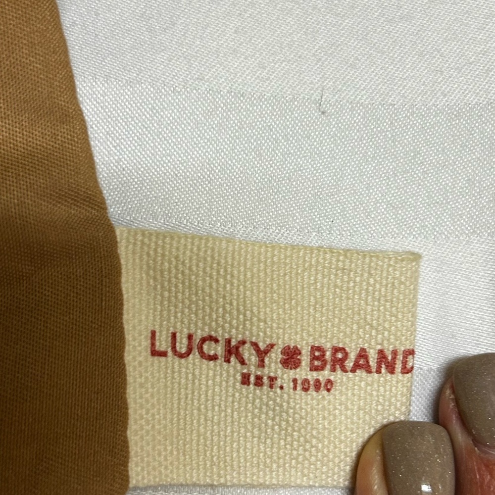 Lucky Brand leather/cotton/linen tote bag - Picture 9 of 9